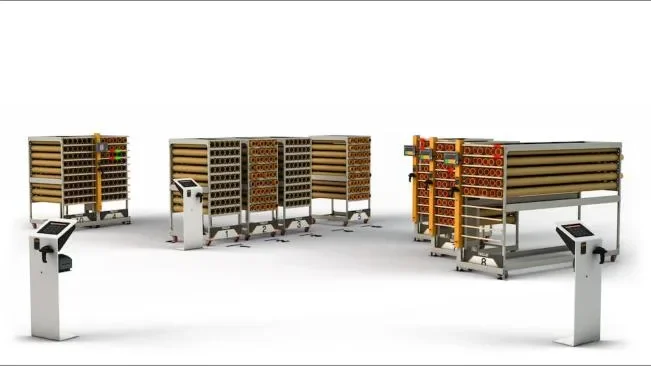 Jentschmann MHS Material Handling System — Manipulation des rouleaux de matière